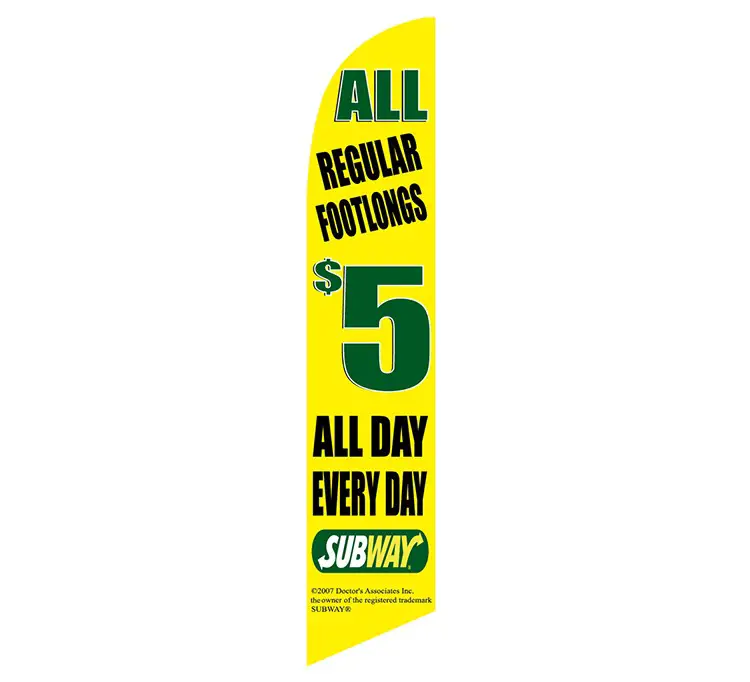 All Regular Footlongs $5 Subway Banner Flag  Smart Buy