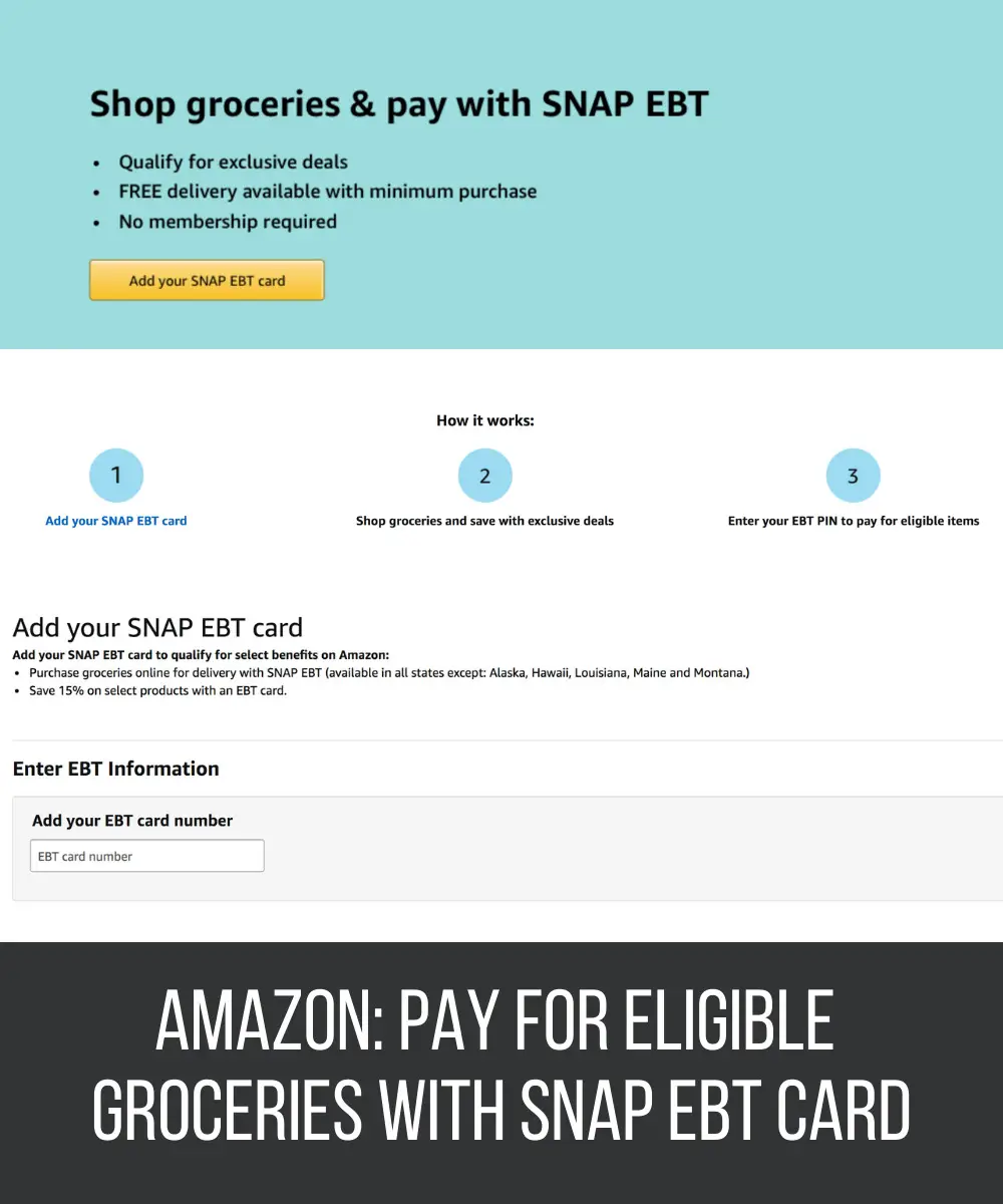 Amazon Accepting SNAP EBT on Qualifying Orders