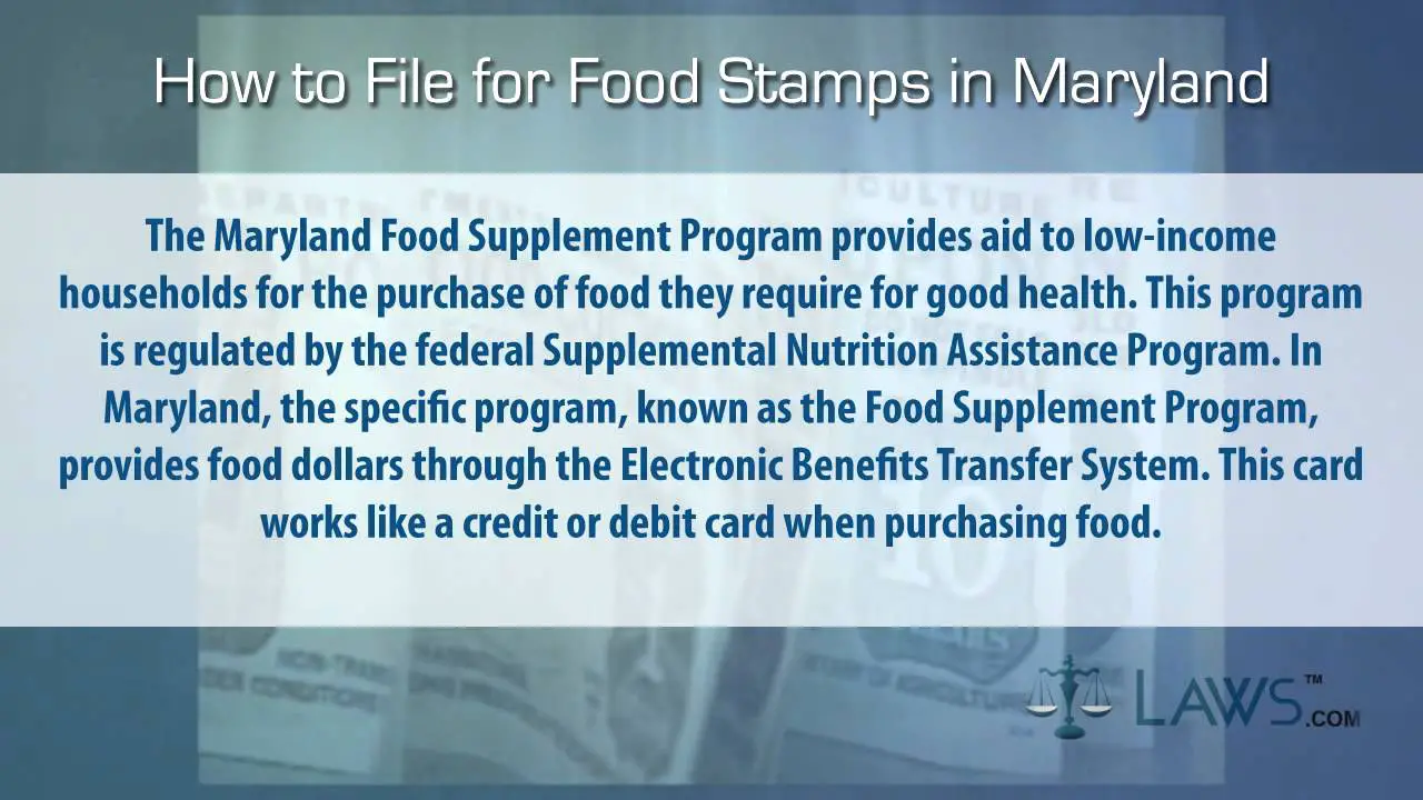 Apply For Food Stamps In Maryland Online