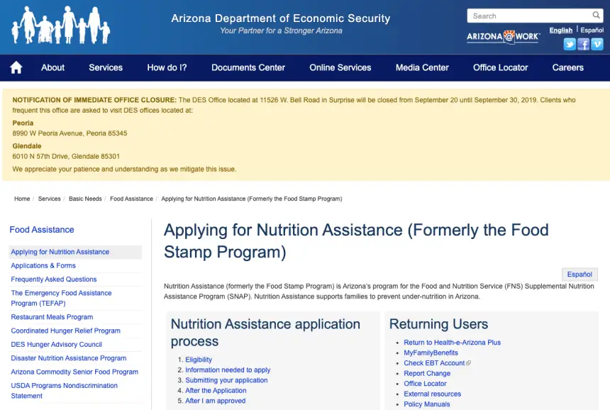 Arizona Food Stamps and EBT Guide