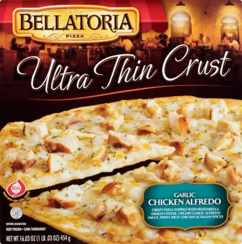 Bellatoria Garlic Chicken Alfredo Ultra Thin Crust Pizza, 16.03 oz ...