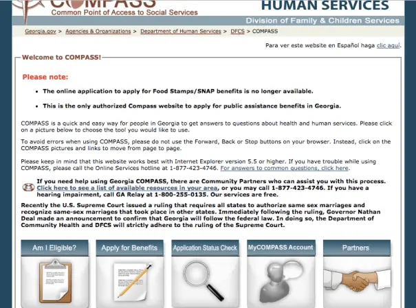 Compass.ga.gov medicaid application