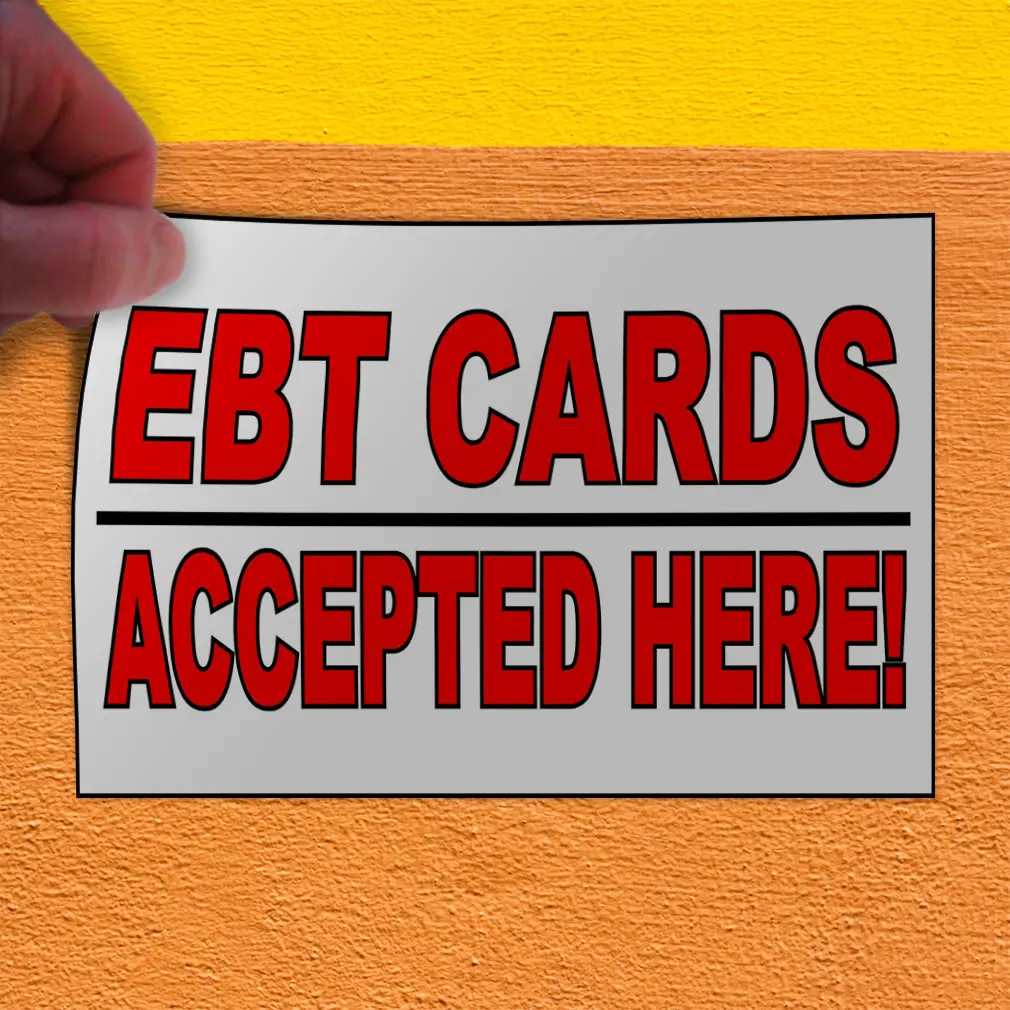 Decal Stickers Ebt Cards Accepted Here Business Vinyl Store Sign Label ...