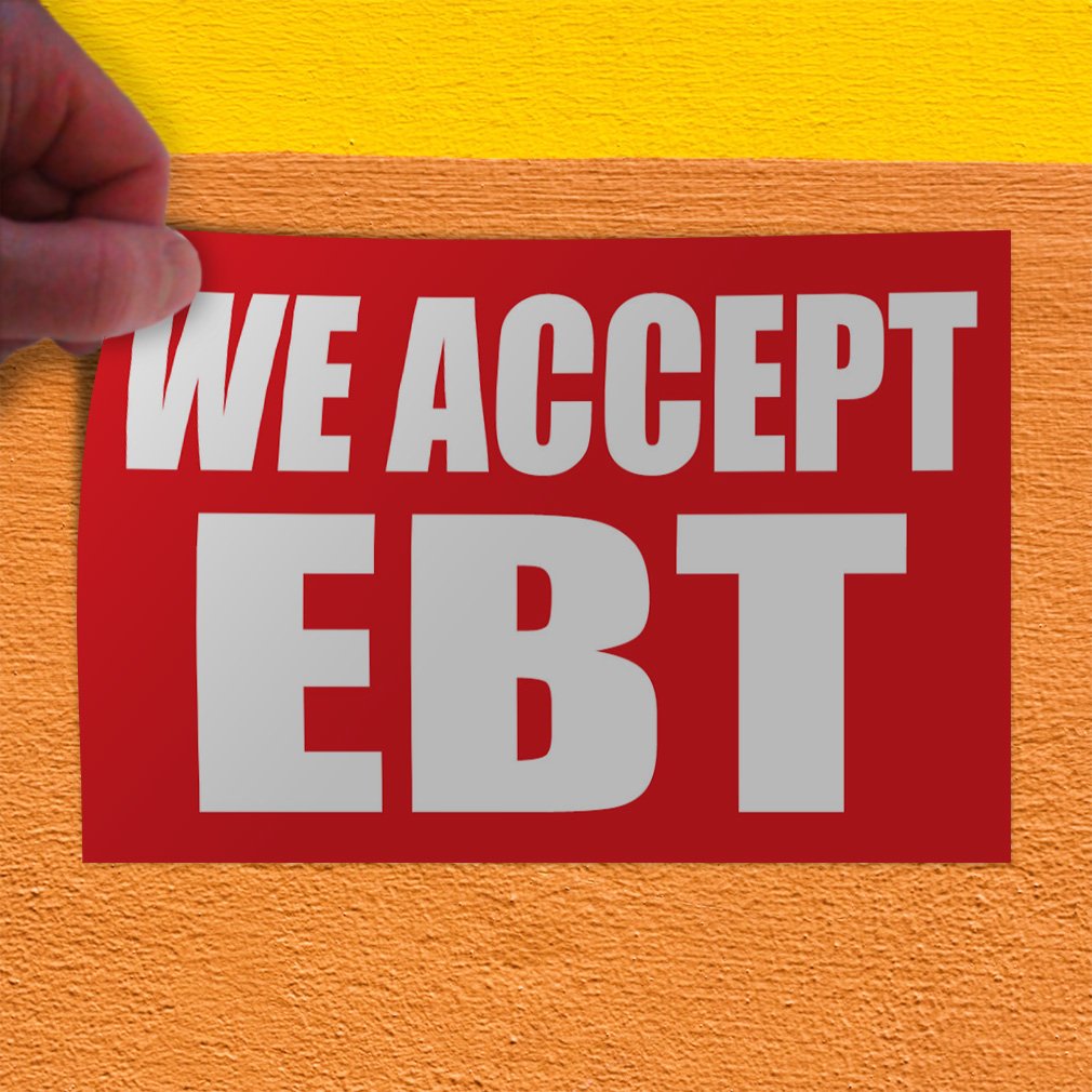 Decal Stickers We Accept Ebt Promotion Business Vinyl Store Sign Label ...