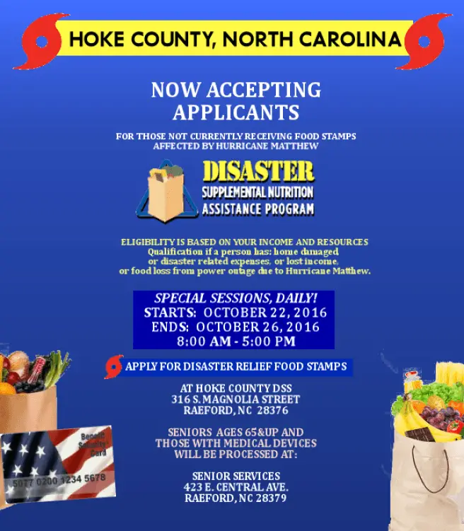 Disaster Food Stamps Approved for Hurricane Matthew Victims in Some NC ...