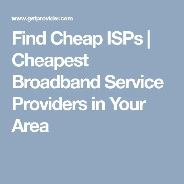 Find Cheap ISPs