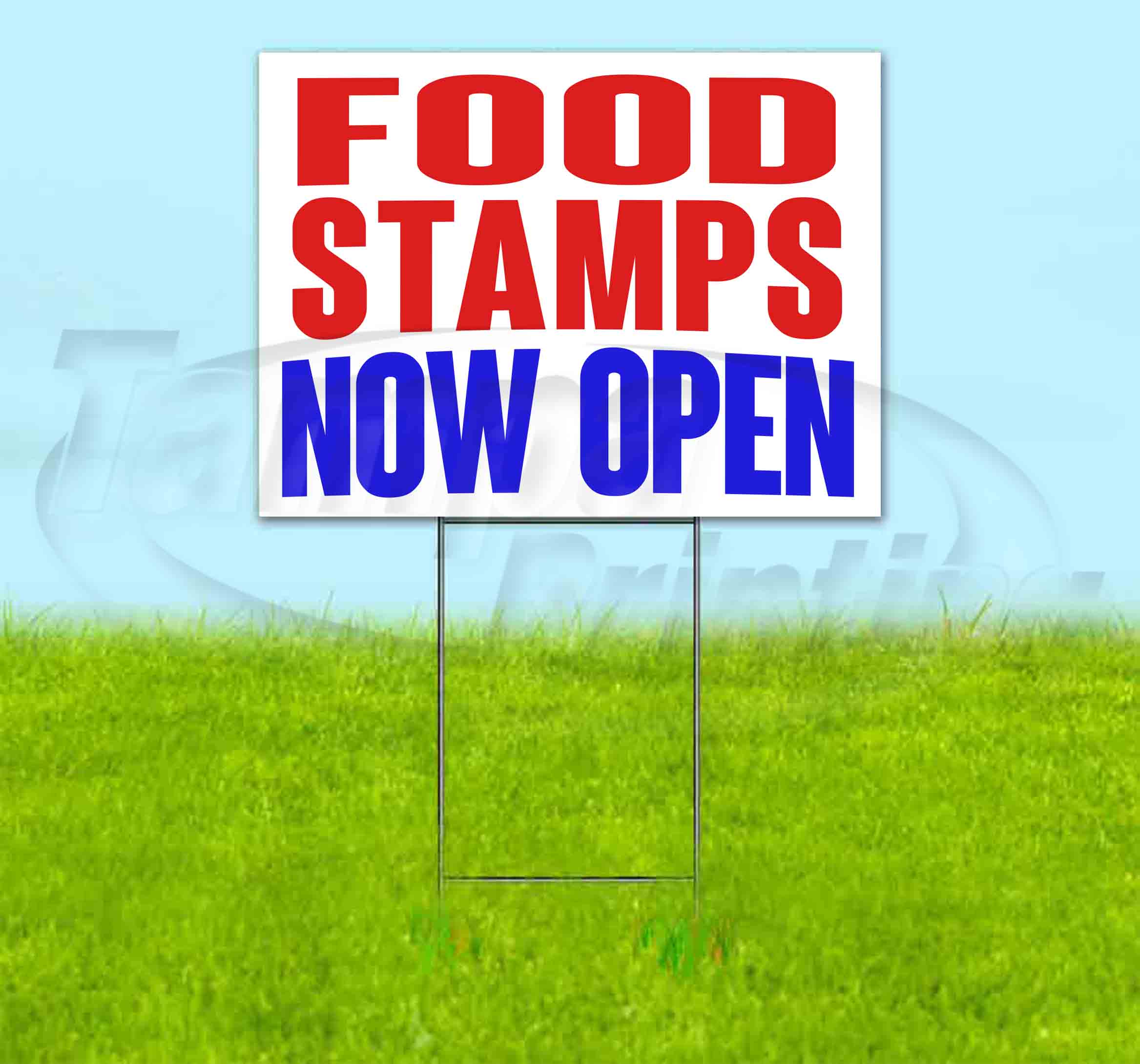 FOOD STAMPS NOW OPEN (18"  X 24" ) CORRUGATED PLASTIC YARD ...
