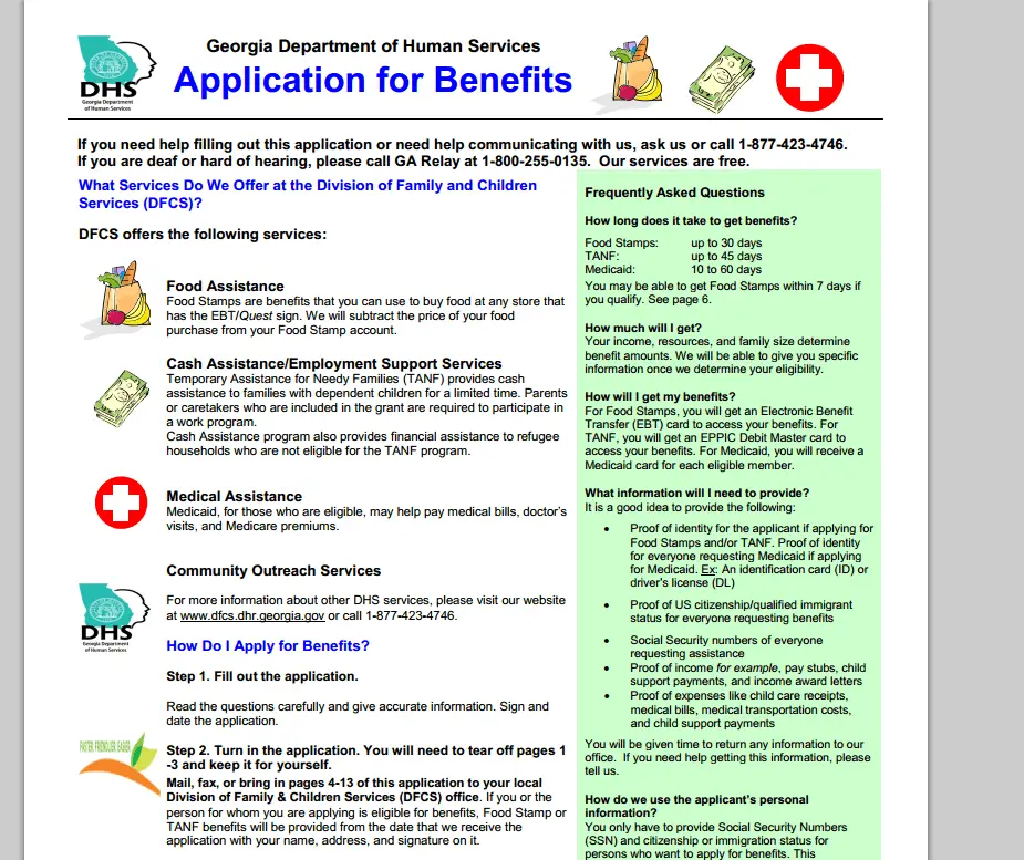 Georgia compass food stamps application