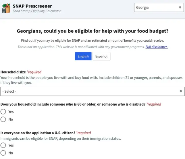 Georgia Food Stamp Calculator: How To Determine SNAP Eligibility (2022)