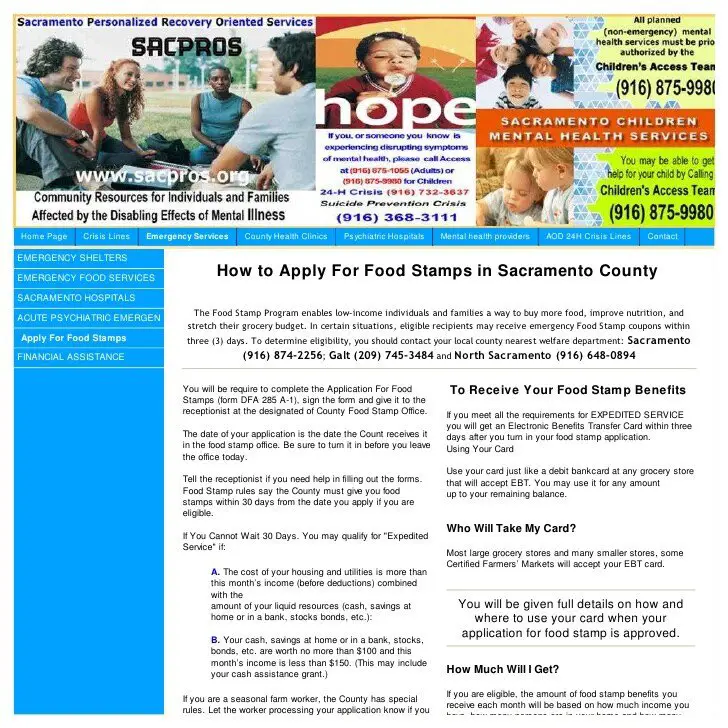 How To Apply For Food Stamps In Sacramento County