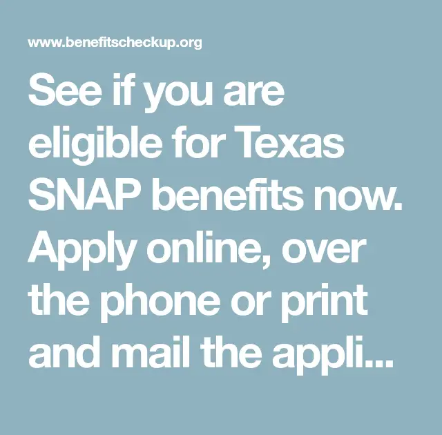 How To Apply For Food Stamps In Texas Online