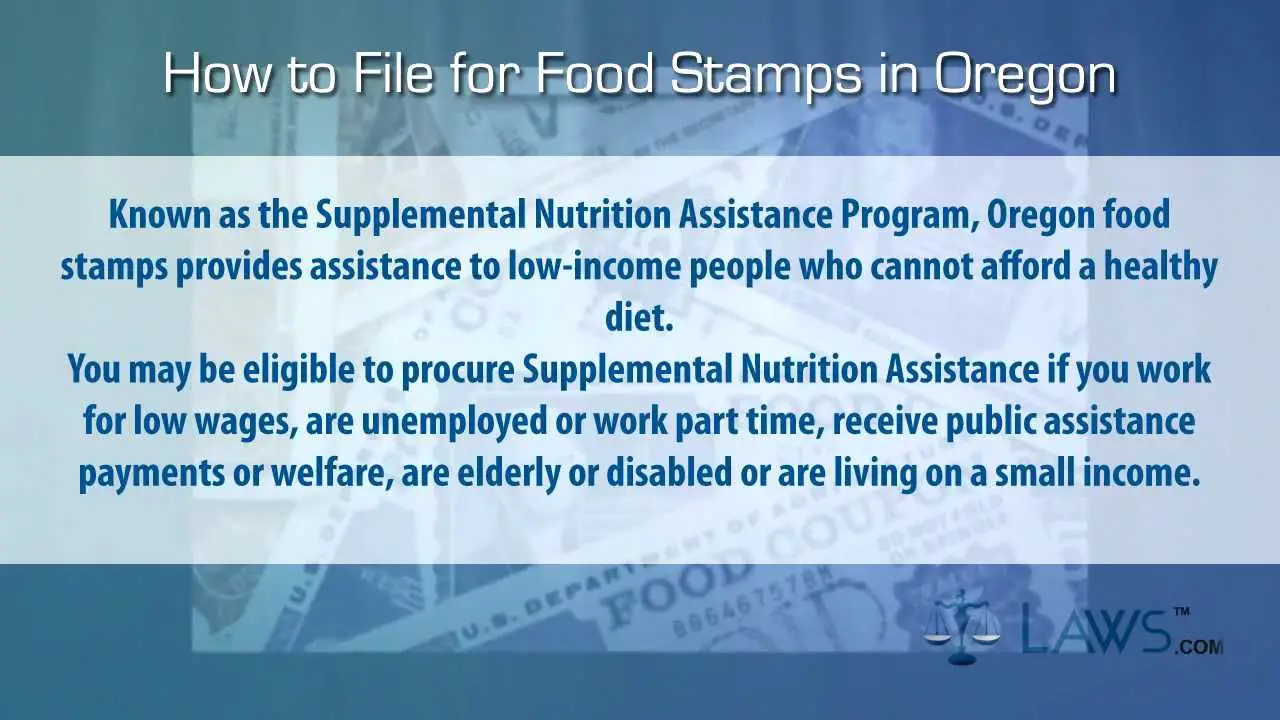 How to FIle for Food Stamps Oregon