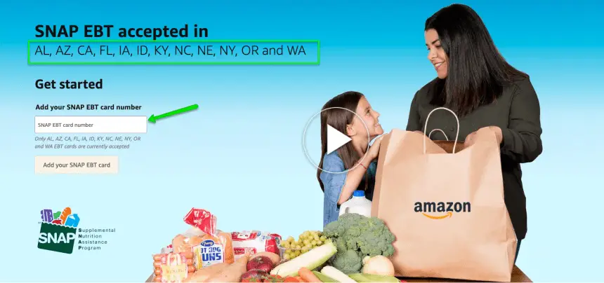 How to use California SNAP EBT online at Amazon