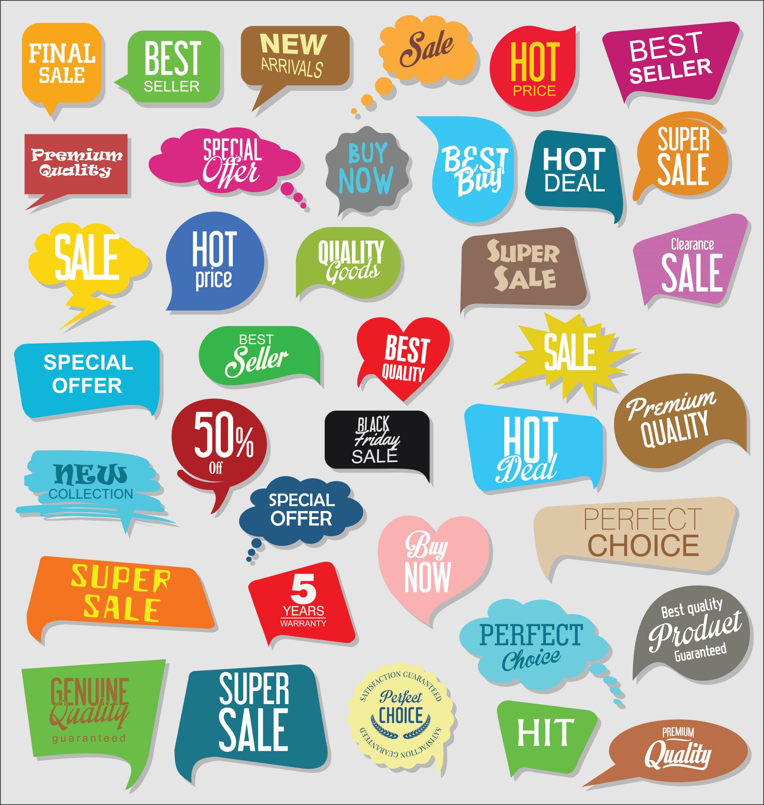 Modern badges stickers and labels collection 327029 Vector ...