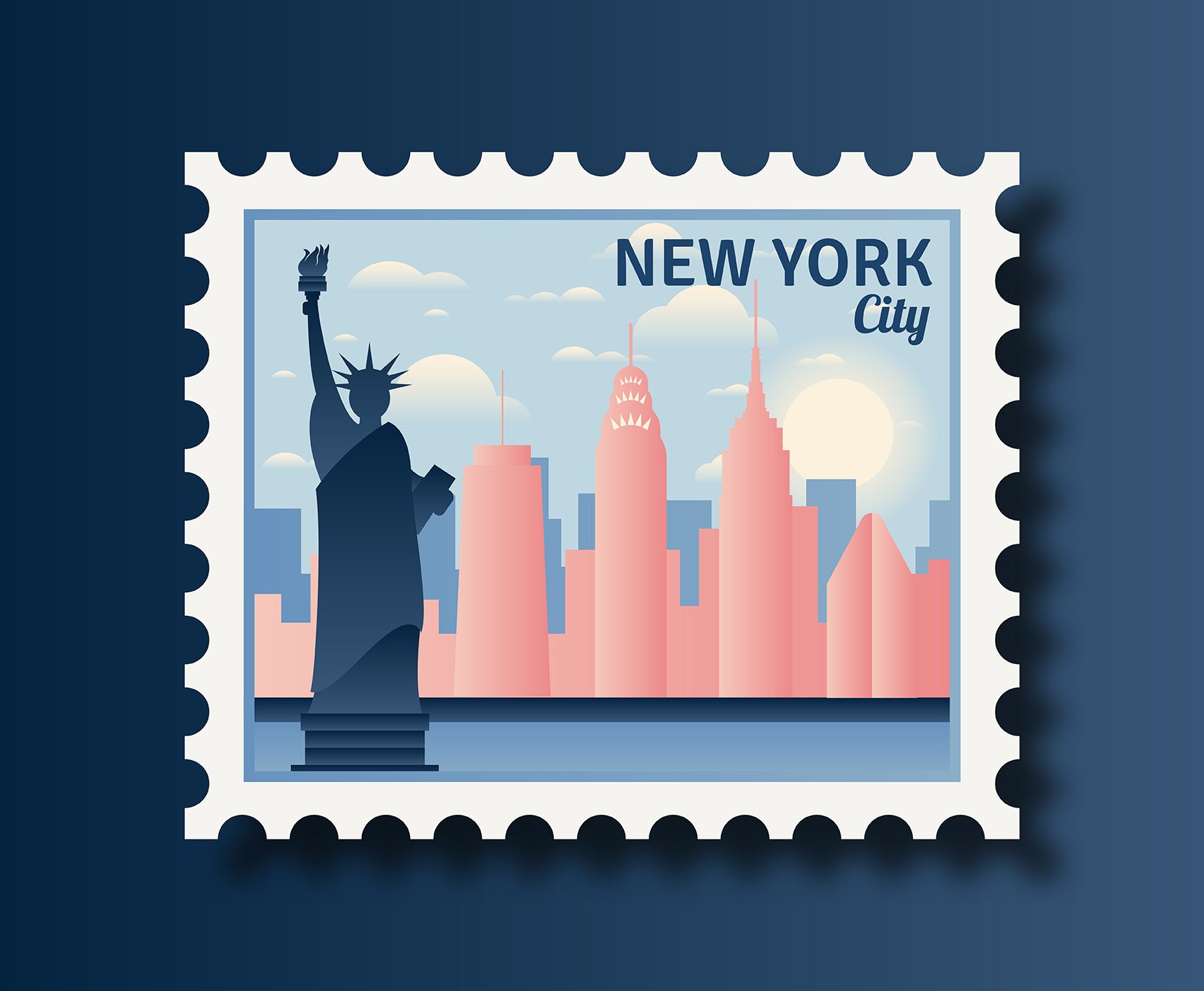 New York Postage Stamps 276046 Vector Art at Vecteezy