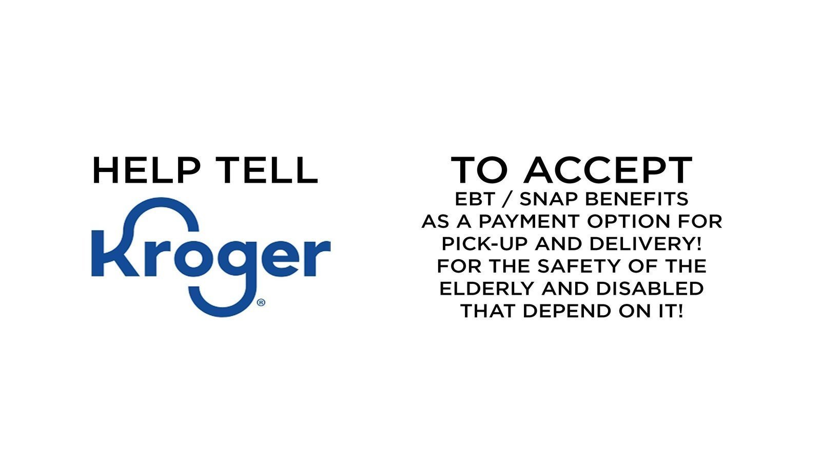 Petition · KROGER stores offering Pickup + Delivery service must allow ...