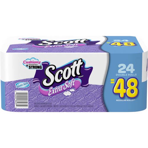 Scott Extra Soft Toilet Paper, 24 Double Rolls
