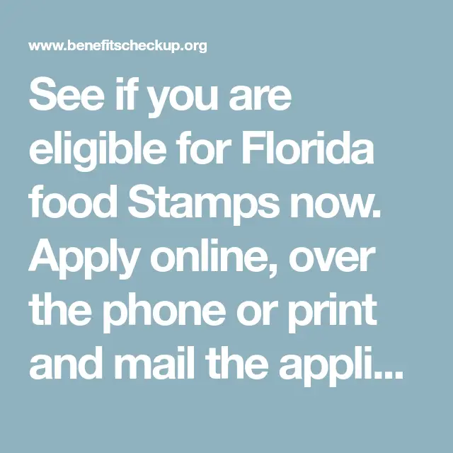 See if you are eligible for Florida food Stamps now. Apply online, over ...