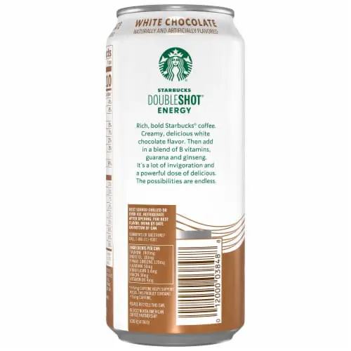 Starbucks DoubleShot White Chocolate Energy Coffee Beverage, 15 fl oz ...
