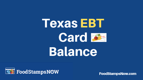 Texas EBT Card Balance  Phone Number and Login